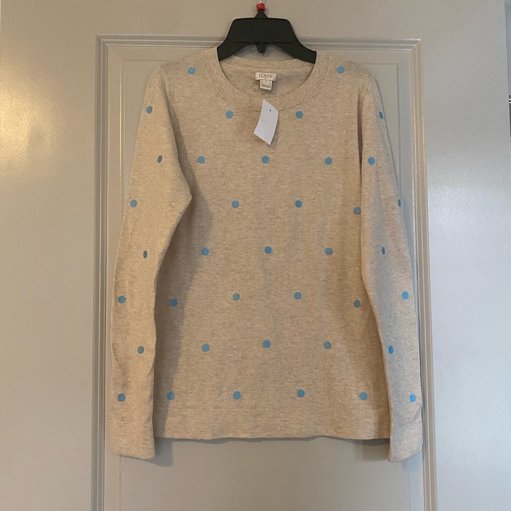 100% Cotton Sweater with embroidered Polka Dots